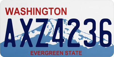 WA license plate AXZ4236
