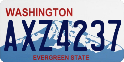 WA license plate AXZ4237