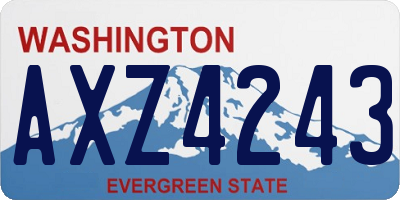 WA license plate AXZ4243