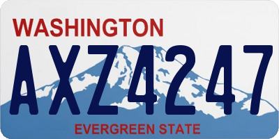 WA license plate AXZ4247