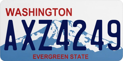 WA license plate AXZ4249