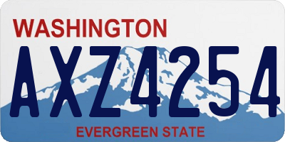 WA license plate AXZ4254