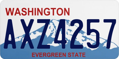 WA license plate AXZ4257