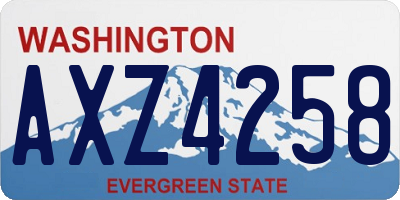 WA license plate AXZ4258