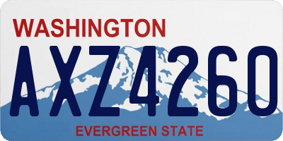 WA license plate AXZ4260