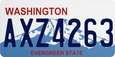 WA license plate AXZ4263