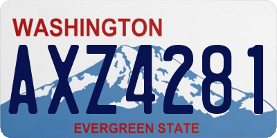 WA license plate AXZ4281
