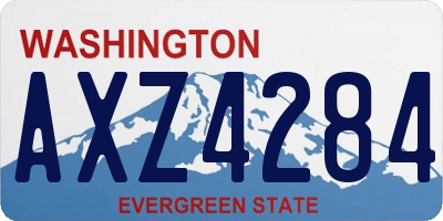 WA license plate AXZ4284