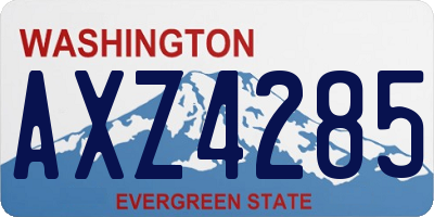 WA license plate AXZ4285