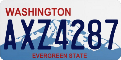 WA license plate AXZ4287