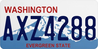 WA license plate AXZ4288