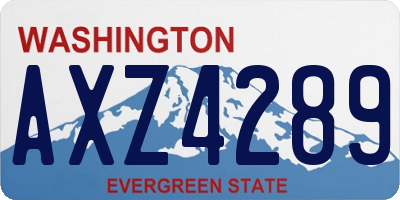 WA license plate AXZ4289