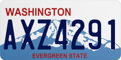 WA license plate AXZ4291