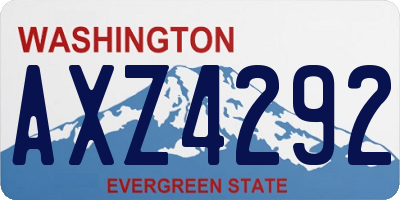 WA license plate AXZ4292
