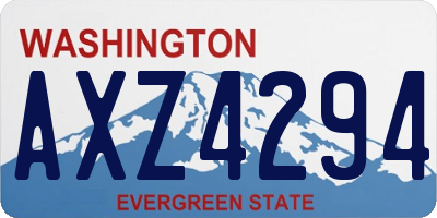 WA license plate AXZ4294