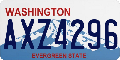 WA license plate AXZ4296