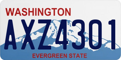 WA license plate AXZ4301