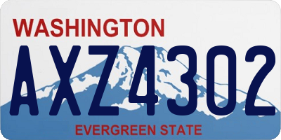 WA license plate AXZ4302