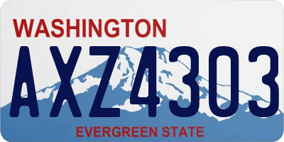 WA license plate AXZ4303