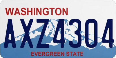 WA license plate AXZ4304