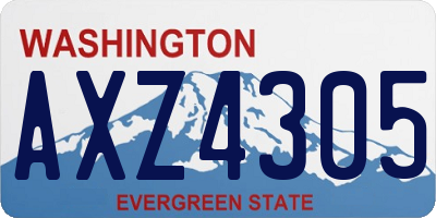 WA license plate AXZ4305