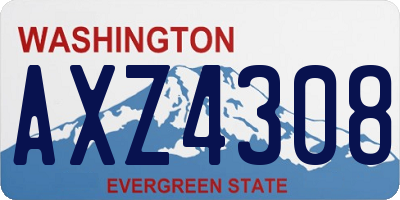 WA license plate AXZ4308