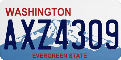 WA license plate AXZ4309