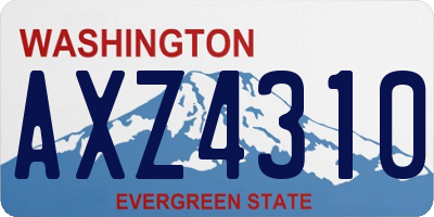 WA license plate AXZ4310