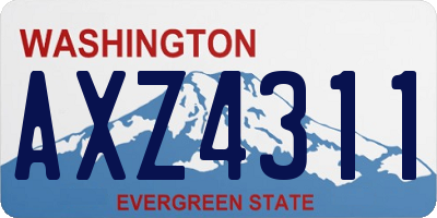 WA license plate AXZ4311