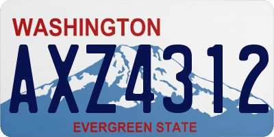 WA license plate AXZ4312
