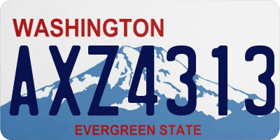 WA license plate AXZ4313