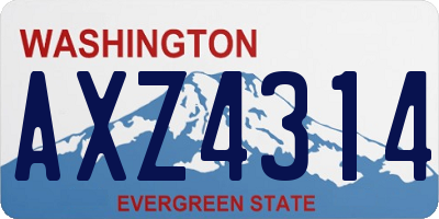 WA license plate AXZ4314