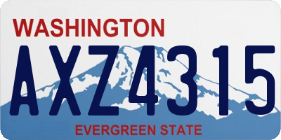 WA license plate AXZ4315