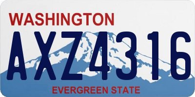 WA license plate AXZ4316