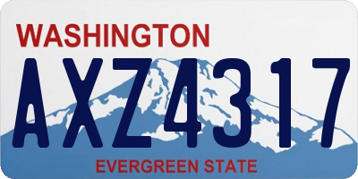 WA license plate AXZ4317