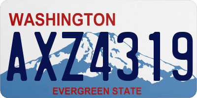 WA license plate AXZ4319