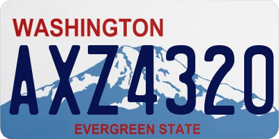 WA license plate AXZ4320