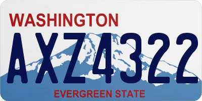 WA license plate AXZ4322