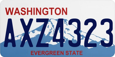 WA license plate AXZ4323