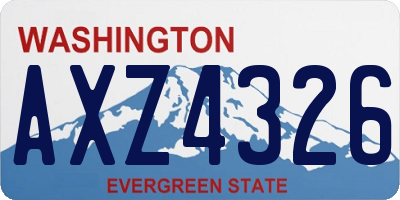 WA license plate AXZ4326