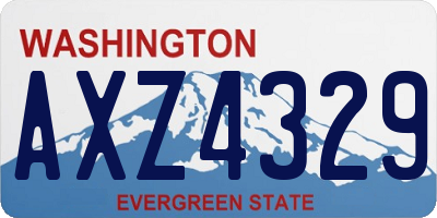 WA license plate AXZ4329