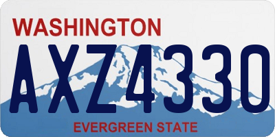 WA license plate AXZ4330