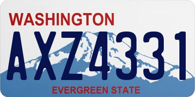 WA license plate AXZ4331