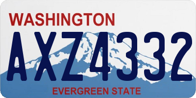 WA license plate AXZ4332