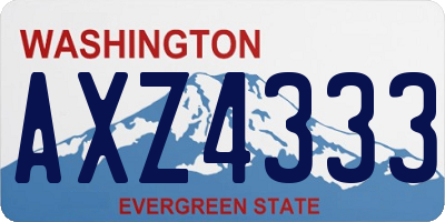 WA license plate AXZ4333
