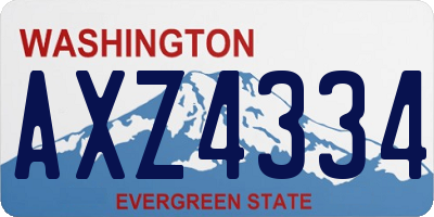 WA license plate AXZ4334