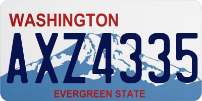 WA license plate AXZ4335