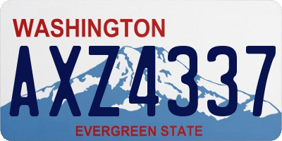 WA license plate AXZ4337