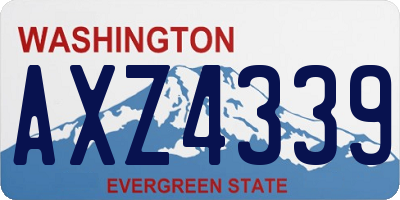 WA license plate AXZ4339