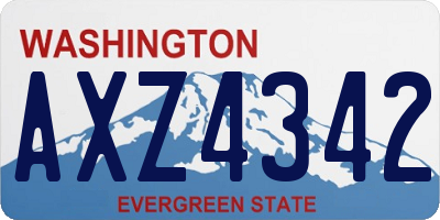 WA license plate AXZ4342